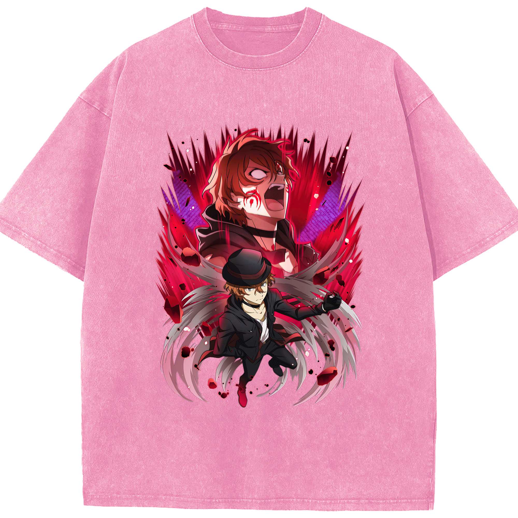 （画像用） 文豪ストレイドッグス Bungo Stray Dogs 綿100% ヴィンテージ風 半袖Tシャツ（フロントプリント）